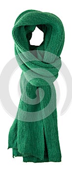 Scarf isolated on white background.Scarf top view .green scar