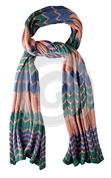 Scarf isolated on white background.Scarf top view .pink scarf