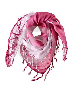 scarf pink red for women isolated on white background