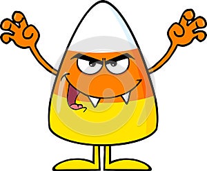 Scaring Candy Corn Cartoon Character