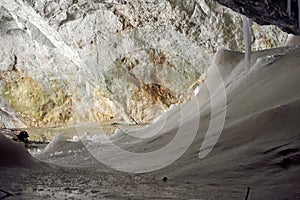 Scarisoara Cave and glacier, Apuseni Mountains, Romania photo