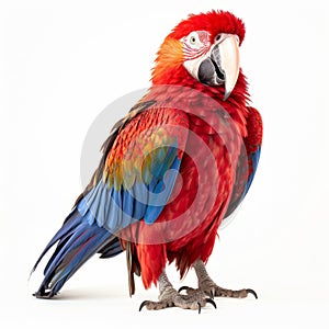 scarlet macaw on a white background