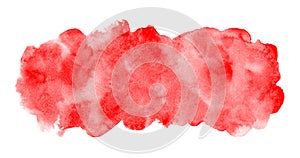 Scarlet red watercolor texture, uneven rectangle shape photo