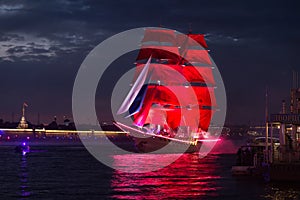 Scarlet Sails, festival for graduations, event in Saint-Petersburg, Russia. Festival
