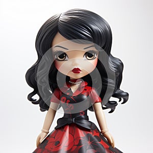 Scarlett: Artgerm Style Vinyl Toy With Black Hair And Red