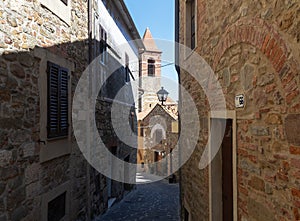 Scarlino, picturesque medieval town in Maremma, Italy.