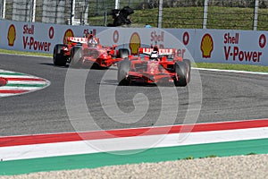 Scarperia, Mugello - 28 October 2023: Ferrari F1 F2008 year 2008 ex Kimi Raikkonen in action at the Mugello Circuit