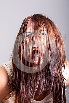 Scarry woman possessed photo