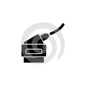 SCART Connector Cable for TV Displays, DVD, Receiver Solid Flat Vector Icon Isolated on White Background