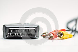 Scart socket with video to audio cable
