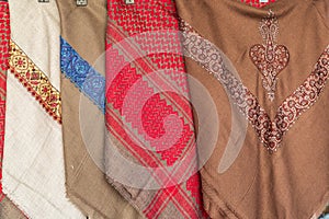 Scarves for sale at the souk in Sinaw, Oman