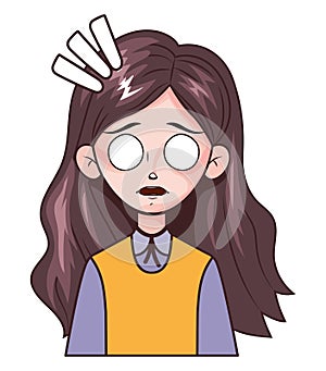 scary anime girl illustration