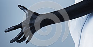 Scary blackhand on white background