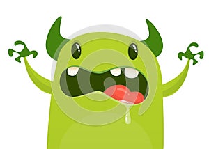 Scary cartoon monster character. Vector illustration.