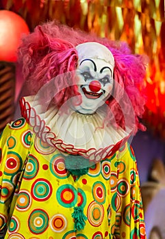 Scary clown doll face
