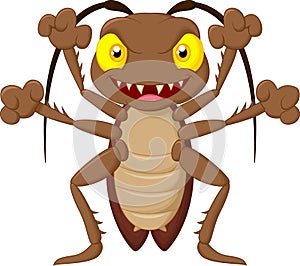 Scary cockroach cartoon