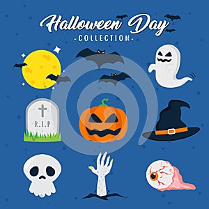 scary and creepy halloween day theme vector design collection