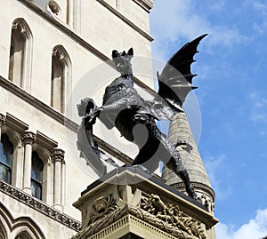 Scary dragon on the Temple Bar Memorial, Fleet Street