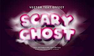 Scary ghost editable text effect with purple color theme