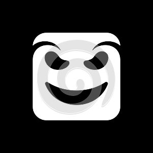 Scary ghost face square creative logo