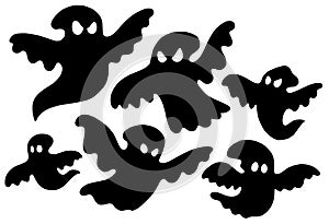 Scary ghost silhouettes vector