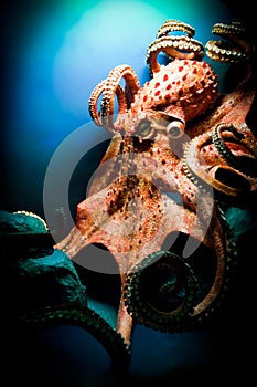 Aterrador gigante pulpo 