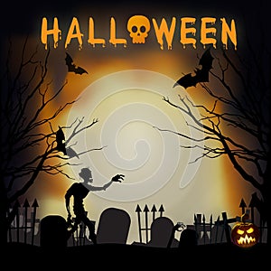 Scary graveyard - Halloween background