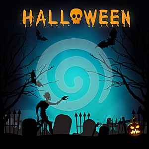 Scary graveyard - Halloween background