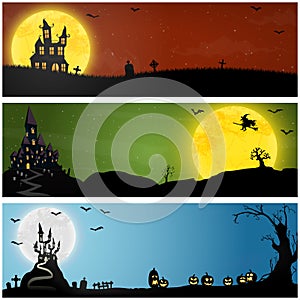 scary Halloween background collection