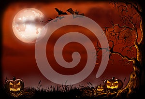 Scary Halloween background Illustration.