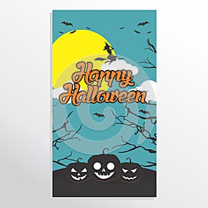 Scary Halloween Party invitation/ card/ background/ poster. Vector illustration