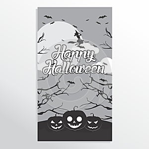 Scary Halloween Party invitation/ card/ background/ poster. Vector illustration