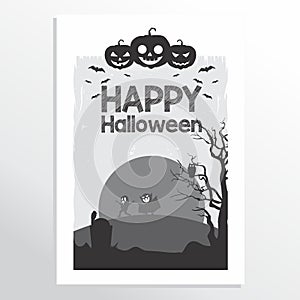 Scary Halloween Party invitation/ card/ background/ poster. Vector illustration