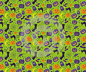 Scary Halloween pattern design illustration for background