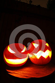 Scary halloween pumpkins