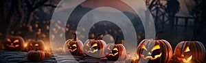 Scary Halloween Pumpkins Night Header