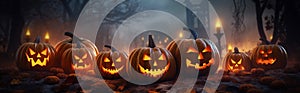 Scary Halloween Pumpkins Night Header