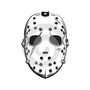 Scary hockey mask illustration