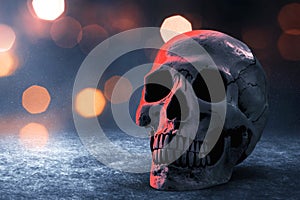 Scary human skull, halloween theme