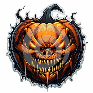 Scary jack o lantern. Halloween illustration