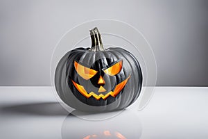 Scary looking Halloween pumpkin, white background