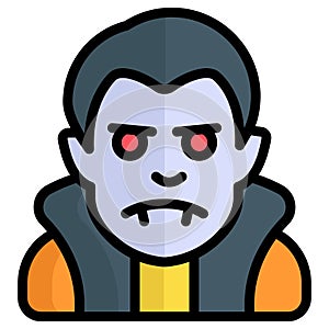 scary man vector color line