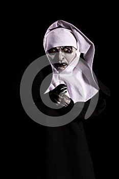 Scary nun. Halloween concept. horror. fear