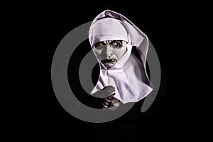 Scary nun. Halloween concept. horror. fear