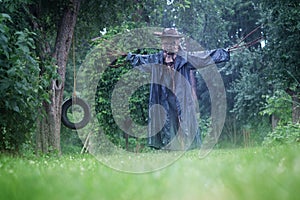 Scary scarecrow in a hat