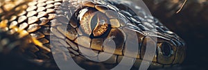 Scary serpent eye close up macro , Generative AI