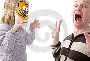 Scary shock surprise tiger mask