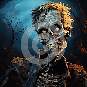 Scary Skeleton A Digital Art Masterpiece With Iconic Pop Culture Caricatures