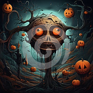 Scary , Spooky but Funny Halloween Design