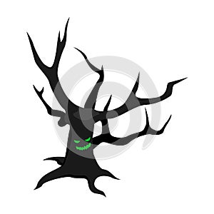 Scary tree icon, isometric style
